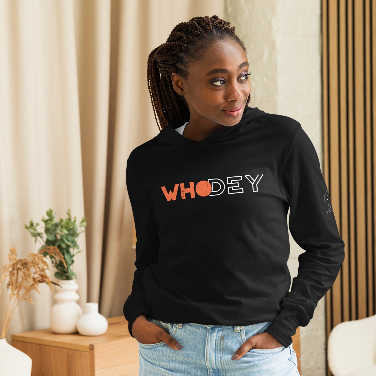 WHO DEY! Hooded long-sleeve tee