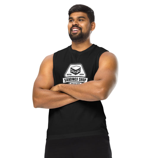 Sandwich Muscle Shirt-Black