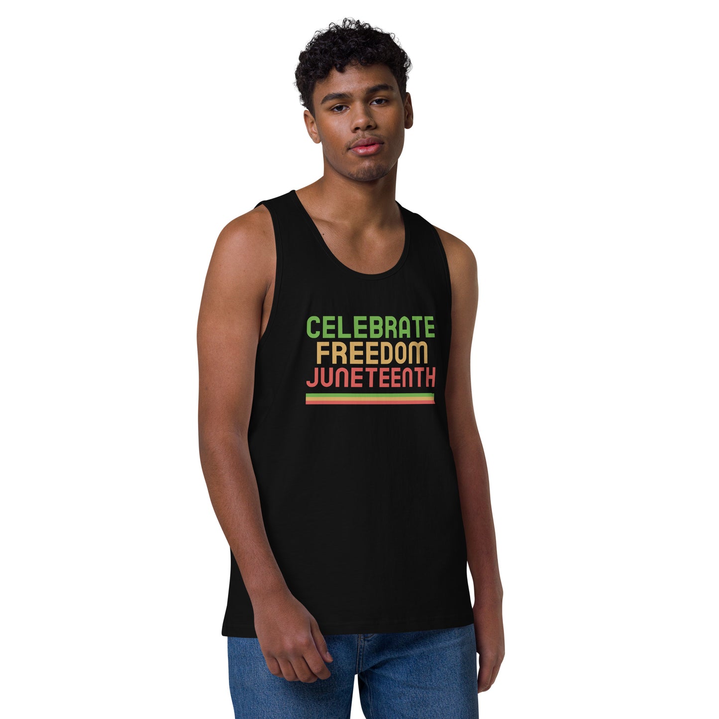 Celebrate Freedom Juneteenth Men’s premium tank top